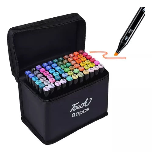 Set de 80 Marcadores Touch Yuzu de Doble Punta: Colores Vibrantes para Artistas y Creativos